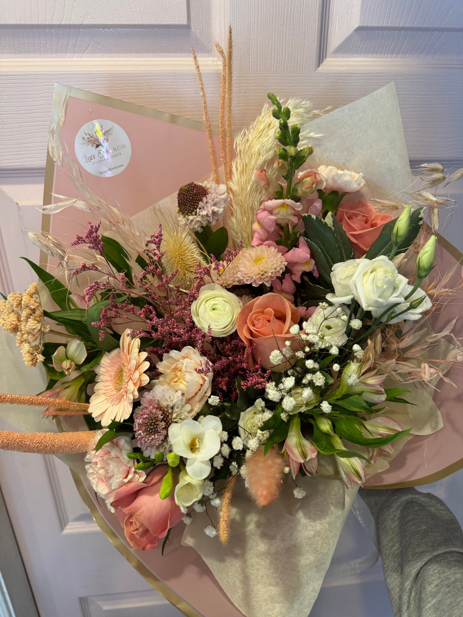 Pink Fresh + Dried Mixed Bouquet