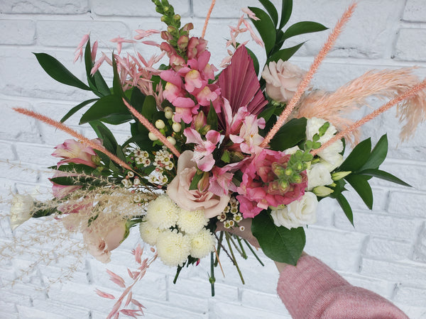 Pink Fresh + Dried Mixed Bouquet