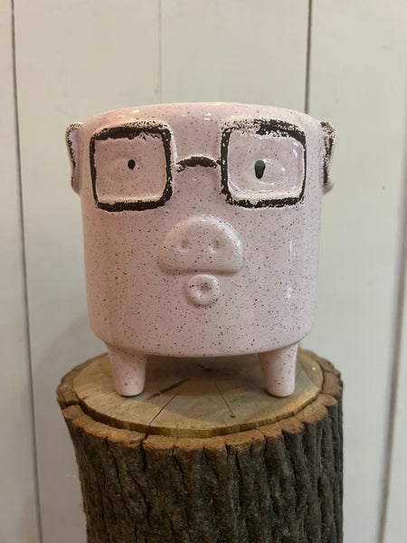Ceramic Pink Pig Pot