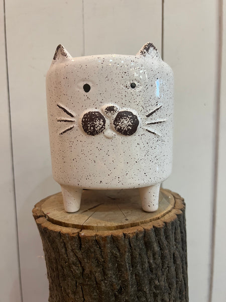 Ceramic White Cat Pot