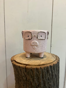 Ceramic Pink Pig Pot